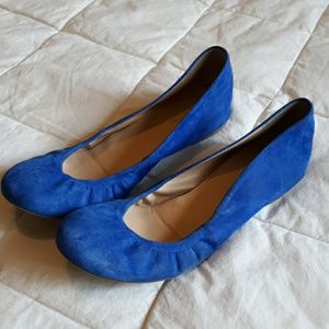 J. Crew blue suede CeCe flats